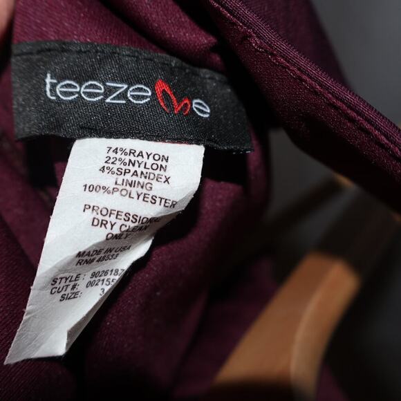 Teeze Me Body Con Purple Dress X front, Sleeveless Size 3 Women - Picture 14 of 16